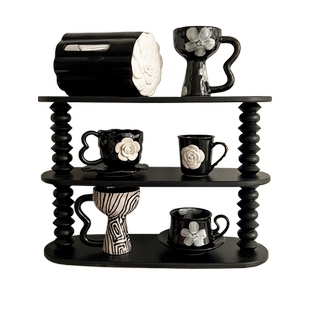 LIVETAI 创意咖啡杯摆件收纳轻奢风设计师水杯置物架杯子杯架套装