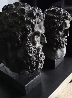 LIVETAI 欧式古希腊艺术头像雕塑摆件中古客厅酒店玄关家居装饰品