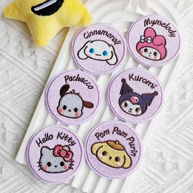 粉紫萌徽章卡通迪士尼KITTY猫美乐蒂动物猫咪狗狗库洛米3M自粘贴