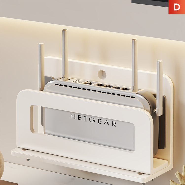 路由器置物架壁挂wifi机顶盒放置架固定插排支架可调节免打孔托架