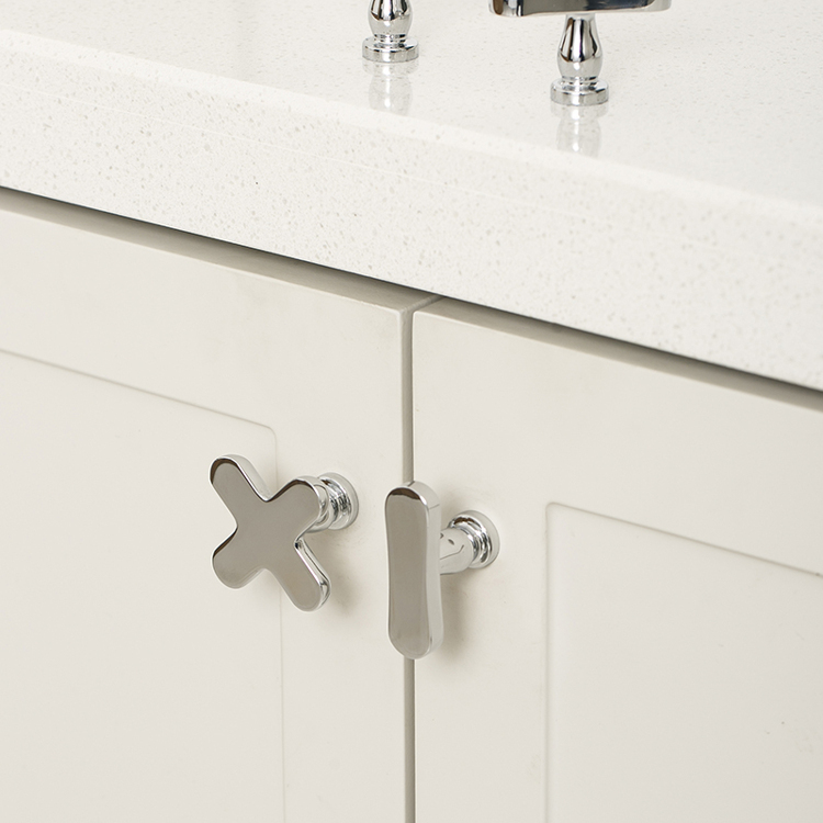 纯黄铜创意中古风加减号银色拉手极简法式衣柜抽屉橱柜门小拉手