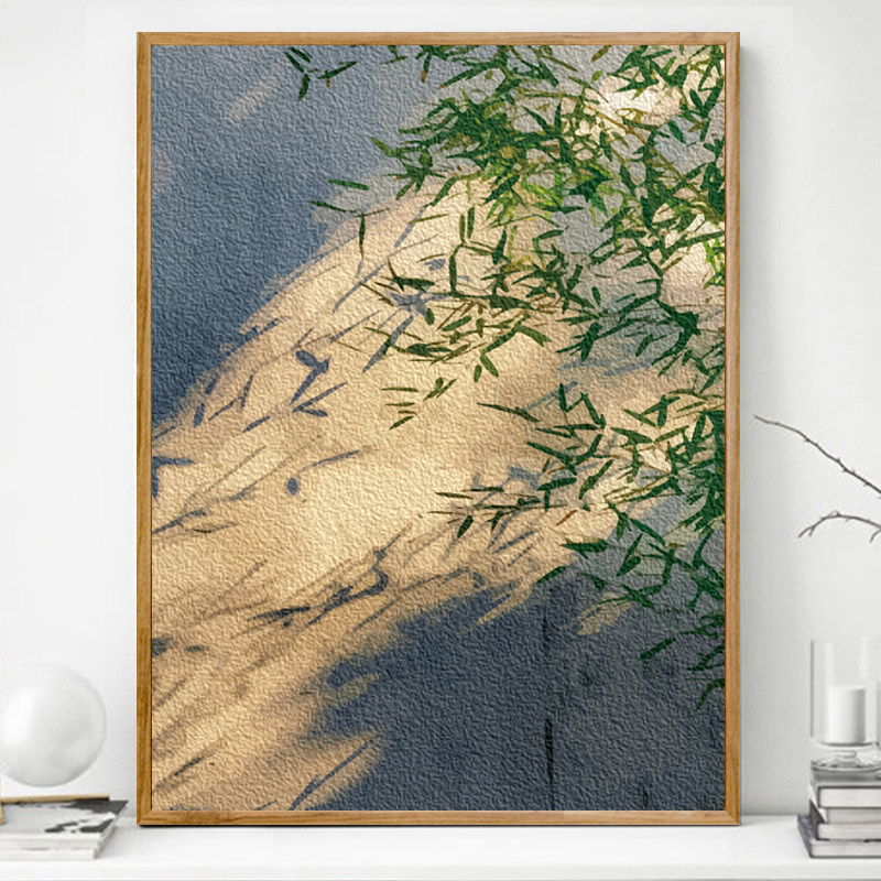 diy时匠 q竹影风景纸浆画材料手工填色画创意家居客厅背景装饰画