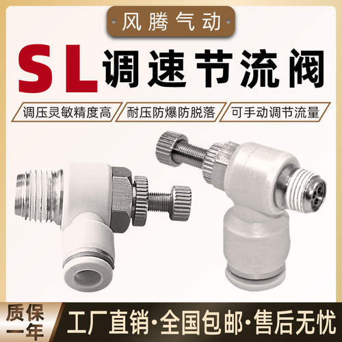 快速接头SL4/6/8/10/12气动接头节流阀调速阀