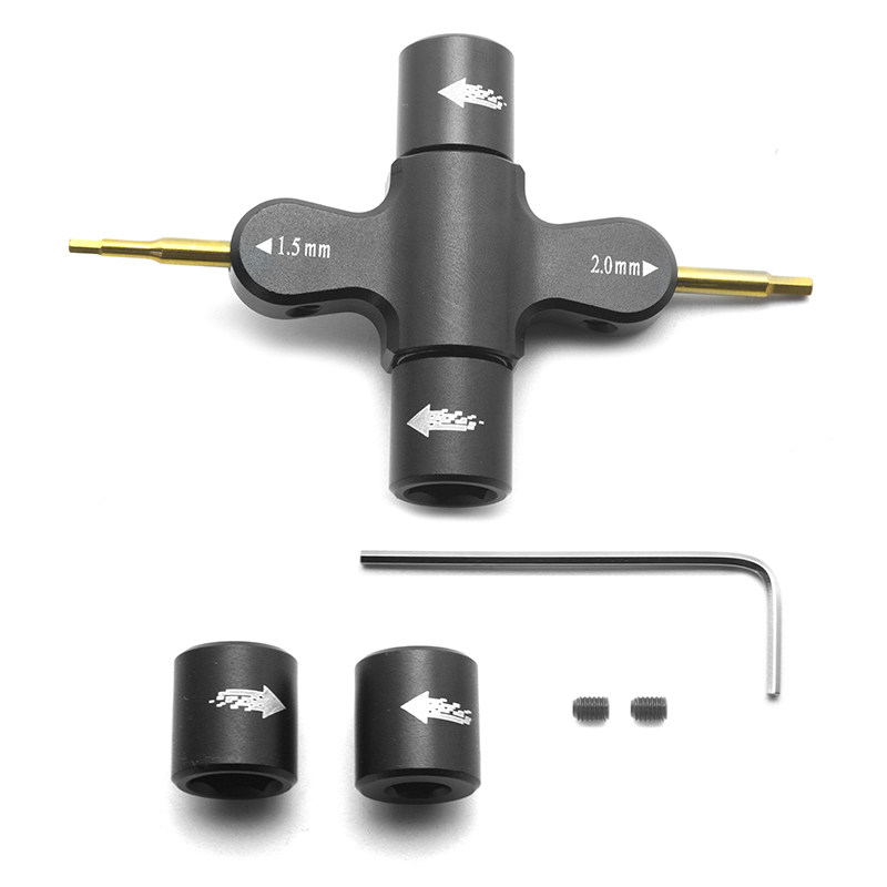 四方棘轮扳手1.5 2.0 内六角螺丝刀 M3 M5套筒带轴承快拆航模工具