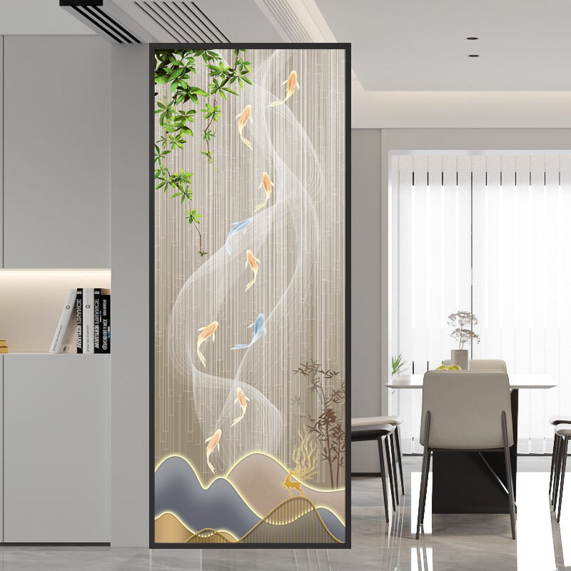 轻奢艺术玻璃屏风隔断客厅入户门玄关浴室卫生间干区半墙卧室房间