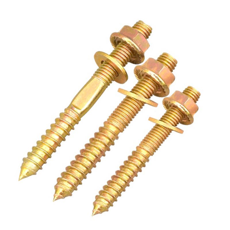 M6M8M10 双头牙自攻螺丝螺母套装组合法兰螺帽平垫家具连接件螺钉