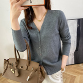 气质V领开衫 百搭外穿 纯色打底小毛衫 女外搭长袖 2023春款