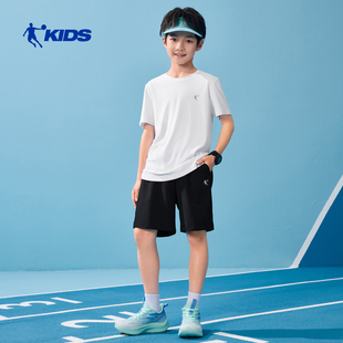 乔丹童装男童运动速干套装2026夏季新款儿童短袖短裤冰丝透气夏装