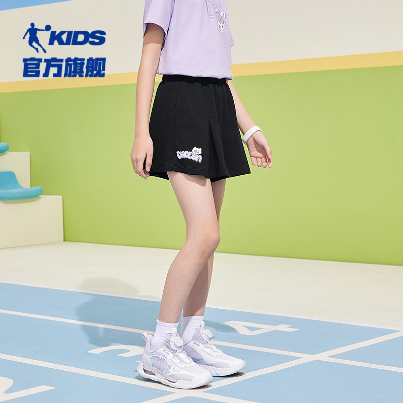 乔丹童装女童裤子2026夏季新款儿童短裤五分裙裤女孩透气半身裙薄