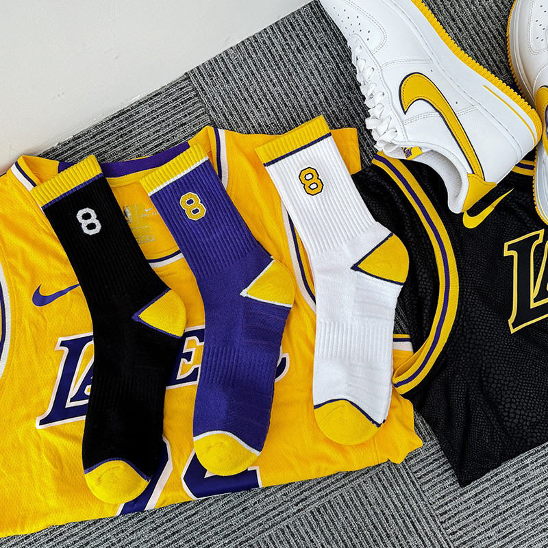 2025款kobe篮球袜子潮袜科比篮球袜运动休闲毛巾底男棉袜中筒袜