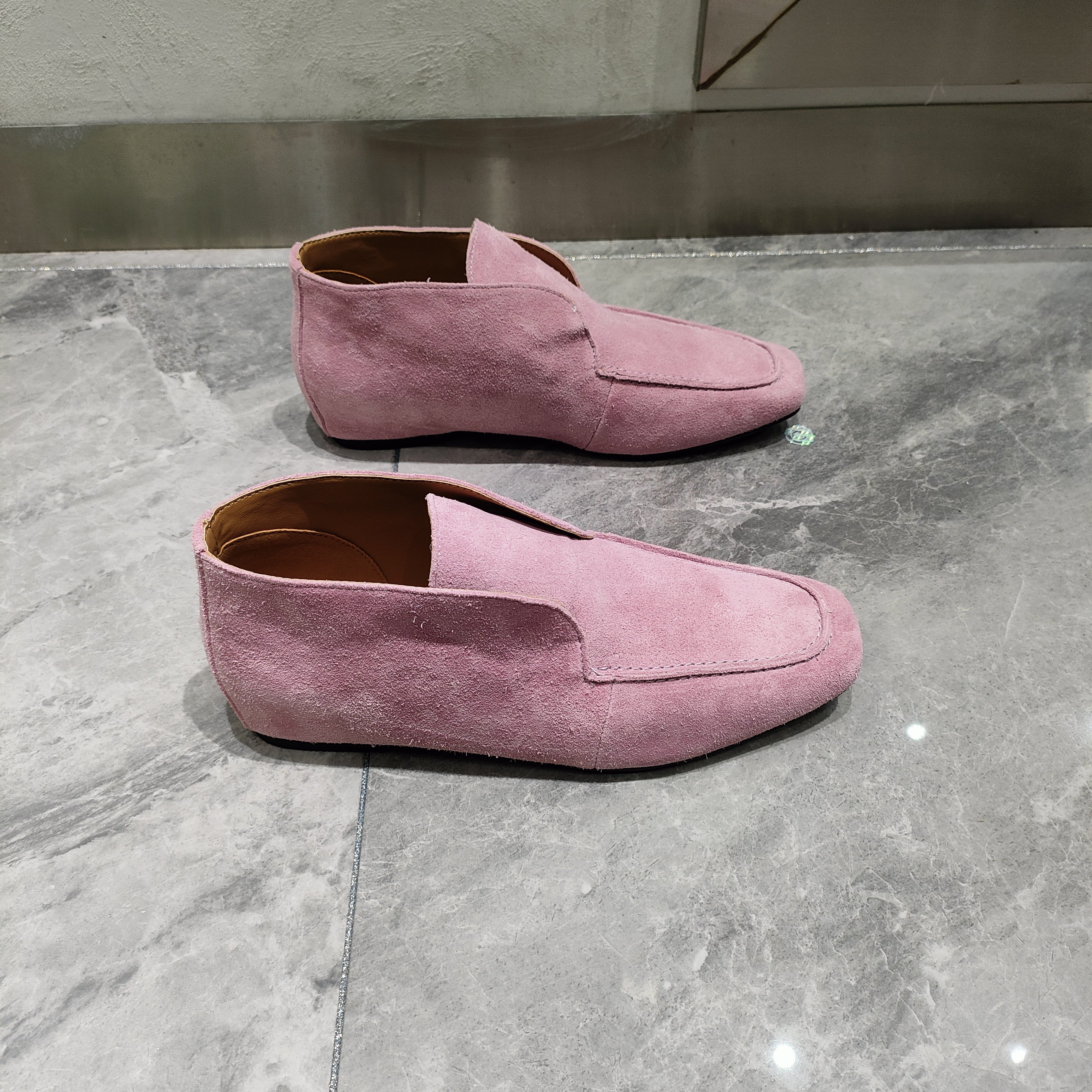 法式2026春季新款方头平底穆勒鞋真皮极简百搭一脚蹬单鞋乐福鞋09,女鞋,深口单鞋,淘宝优惠券,粉丝福利购,淘宝优惠卷