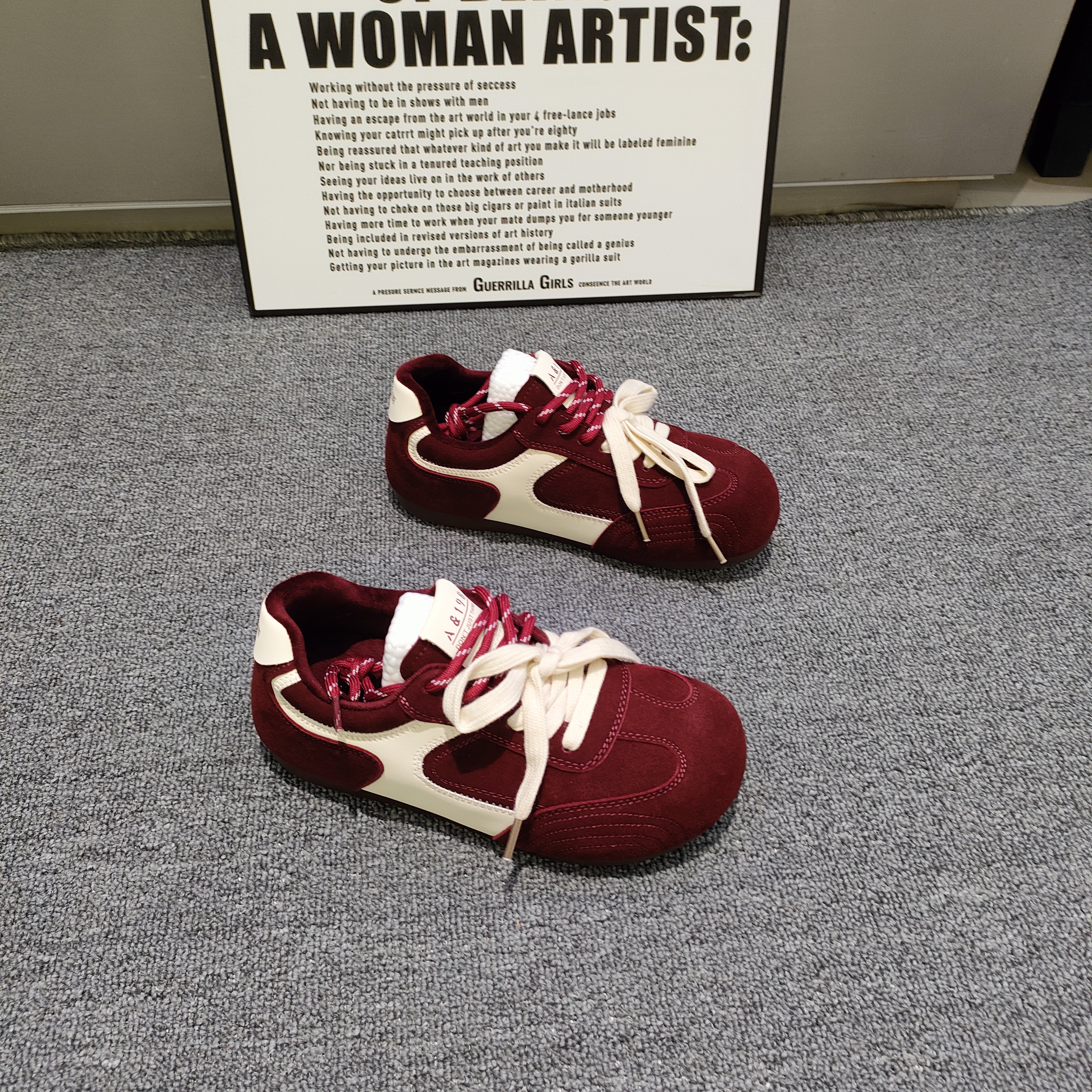 低帮休闲厚底增高德训鞋红色2025秋冬新款加绒时尚潮流百搭女鞋73