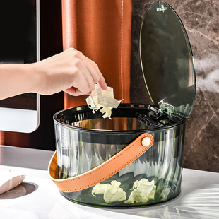 桌面垃圾桶带盖小垃圾桶高颜值ins风迷你装零食办公室桌面垃圾桶