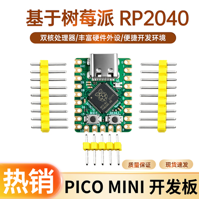 树莓派Pico Mini开发板原装RP2040芯片双核处理器系统板微控制器