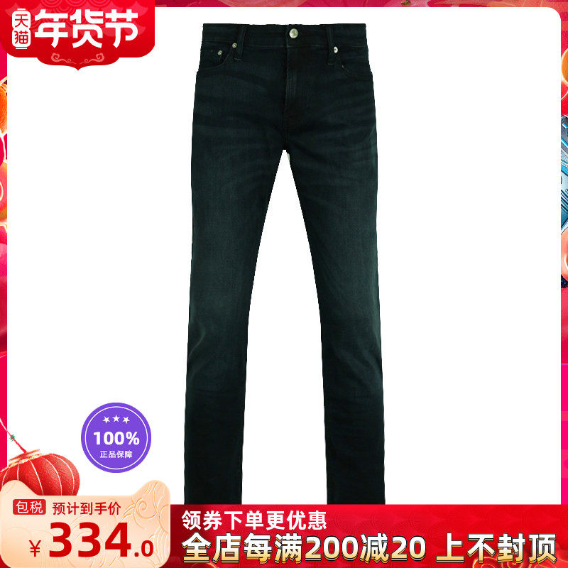 Calvin Klein/CK男士春秋直筒休闲牛仔裤修身中腰百搭长裤直邮