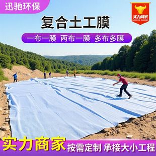 国标复合土工膜两布一膜一布一膜HDPE防水防渗布水库河道工程
