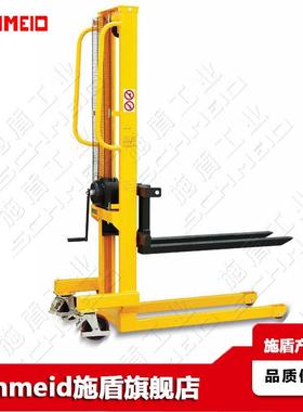 手摇机械堆高车WS250手摇升高车钢丝绳卸货堆高叉车