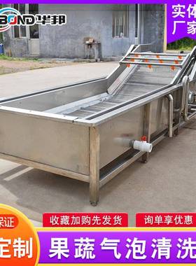 红枣气泡清洗机不锈钢果蔬清洗线大型食堂洗菜机荔枝清洗设备