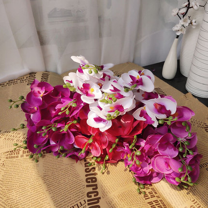 单支仿真花蝴蝶兰花艺装饰花干花绢花假花客厅玄关卧室客厅装饰花