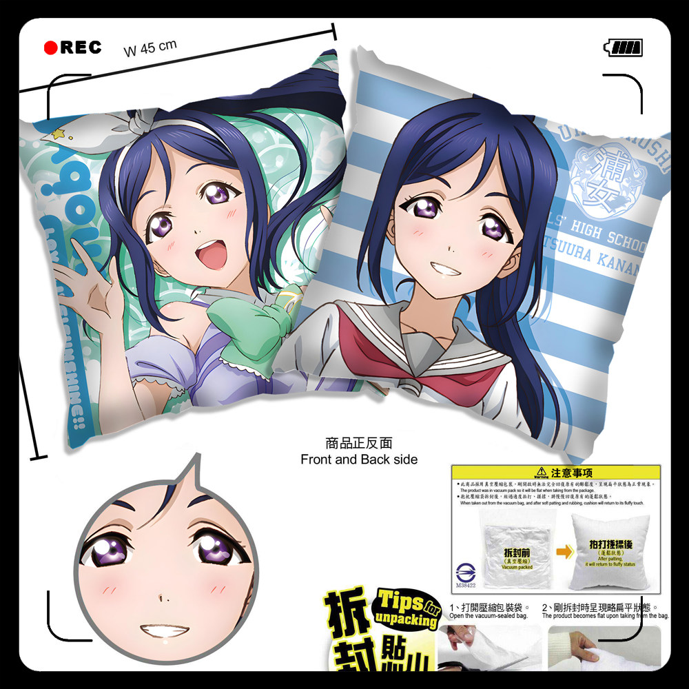 Love Live樱内梨子 善子 花丸 黛雅 果南 抱枕靠枕头靠垫谷子周边