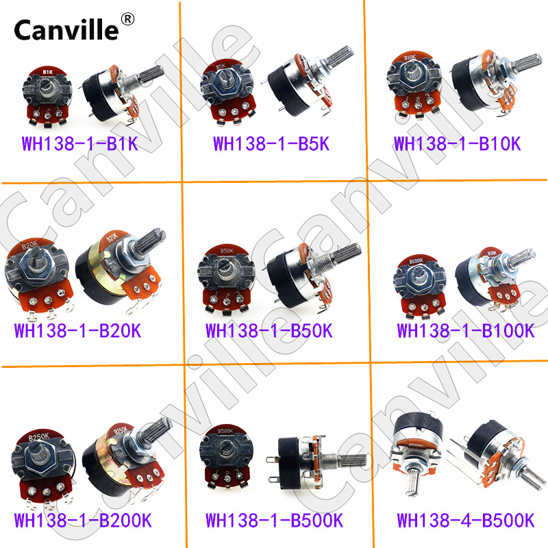 Canville WH138-1-B50K/5K/500K/10K/100K/20K 电位器 带开关调速 - 实物图