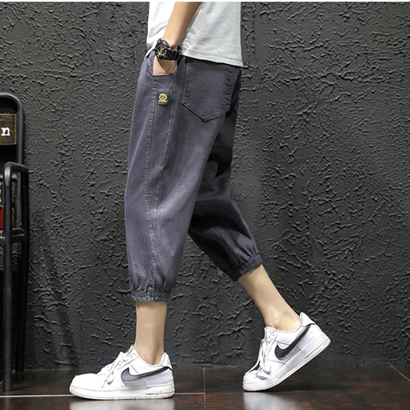 牛仔短裤男潮七分裤夏季薄款宽松休闲男士韩版潮流百搭7分中裤子