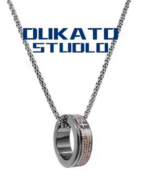 DUKATO欧美英文字母戒指吊坠情侣项链钛钢新品网红饰品嘻哈潮全新