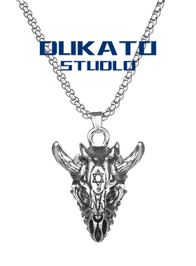 DUKATO全新钛钢百搭牛头面具项链嘻哈新品街头个性现货男学生吊坠