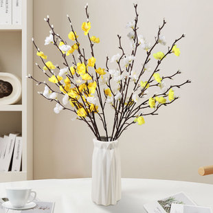 55cm迷你梅花仿真假花白色黄色腊梅仿真花人造花中式家居插花装饰