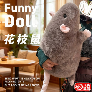 真花枝鼠玩偶大老鼠毛绒公仔抱枕搞怪豚鼠娃娃女生男友生日礼物