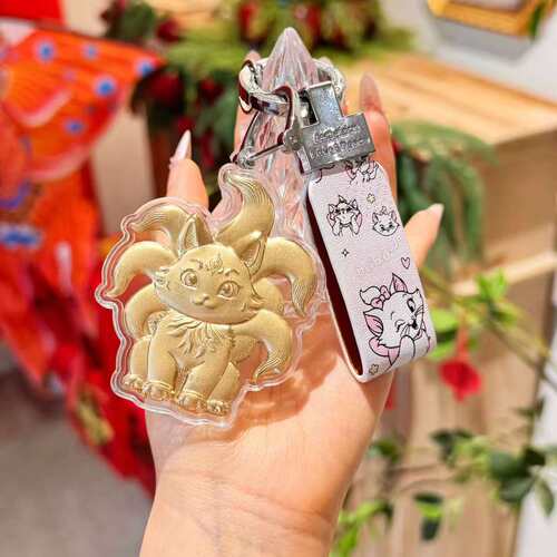 水贝低克重黄金九尾狐玛丽猫手机链钥匙扣包挂件迪士尼礼物送礼