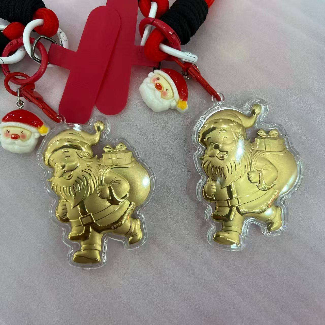 圣诞节足金999黄金圣诞老人手机链钥匙扣包挂件传统跨境国外送礼,节庆用品/礼品,钥匙扣,淘宝优惠券,粉丝福利购,淘宝优惠卷