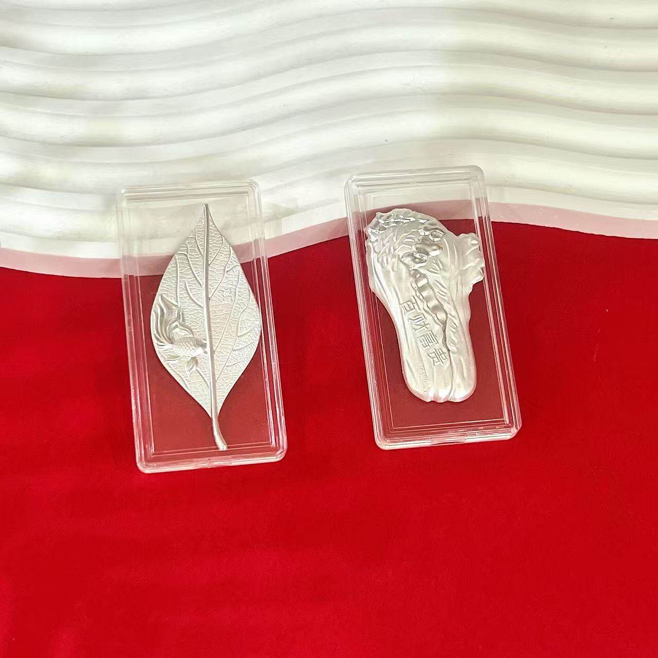 足银手机贴纯银金龙鱼百财富贵一叶生财手机贴礼物贴纸