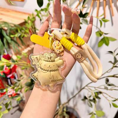 水贝足金999黄金冠军布丁狗三丽鸥手机链钥匙扣包包挂件新年送礼