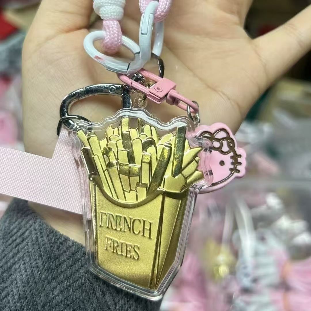 足金999黄金薯条送朋友礼物手机链挂绳钥匙扣车载挂件,节庆用品/礼品,钥匙扣,淘宝优惠券,粉丝福利购,淘宝优惠卷