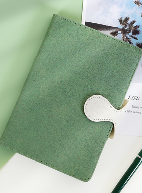 定制a5笔记本本子礼盒2025精致皮质大学生绿色日记本公司办公会议记录本记事本可印logo皮面本子加大高档手账