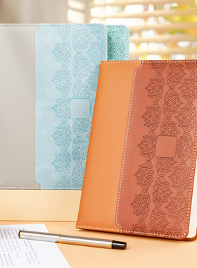 A5笔记本本子可印logo2025年新款古风图案日记本企业个人商务定制封面内页烫金压印80g道林纸激光雕刻记事本