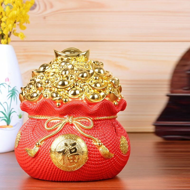 钱袋存钱罐元宝聚宝盆摆件可存可取客厅酒柜电视柜玄关装饰品摆件,家居饰品,装饰摆件,淘宝优惠券,粉丝福利购,淘宝优惠卷
