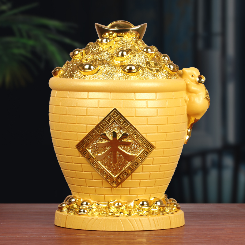 米缸存钱罐摆件中式家居客厅