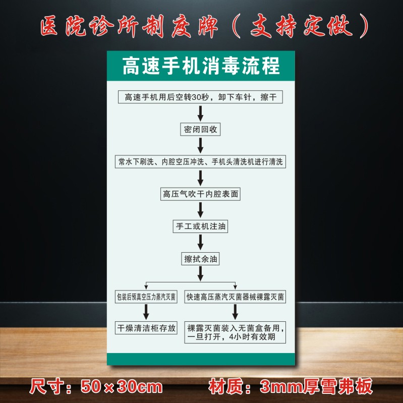 高速手机消毒流程图医院诊所制度牌卫生所规章守则