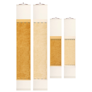 蜡染宋风条屏空白手写挂轴禅意挂画立轴中式复古风宣纸卷轴半生半熟深仿古小楷做旧宣纸免装裱书法作品纸