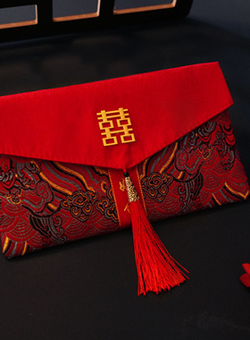 结婚专用改口三万元红包2025新款布艺喜敬茶红包袋订婚婚礼封包大