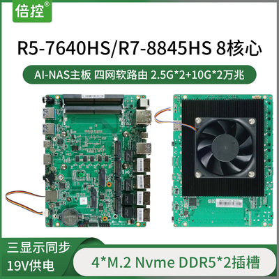 倍控 AMD R7 8845HS 软路由 全闪万兆NAS主板 10G网卡 Ai开发板