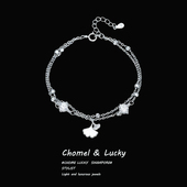 「小杏运」s999双层高级设计感足银手链轻奢小众精致闺蜜生日礼物