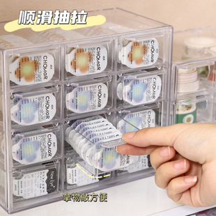 日抛美瞳收纳盒隐形眼镜便携盒抽屉式大容量分格亚克力整理盒子