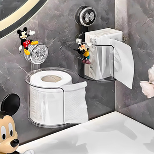 吸盘纸巾盒卫生间壁挂式免打孔卷纸巾架浴室厕所洗脸巾抽纸放置盒