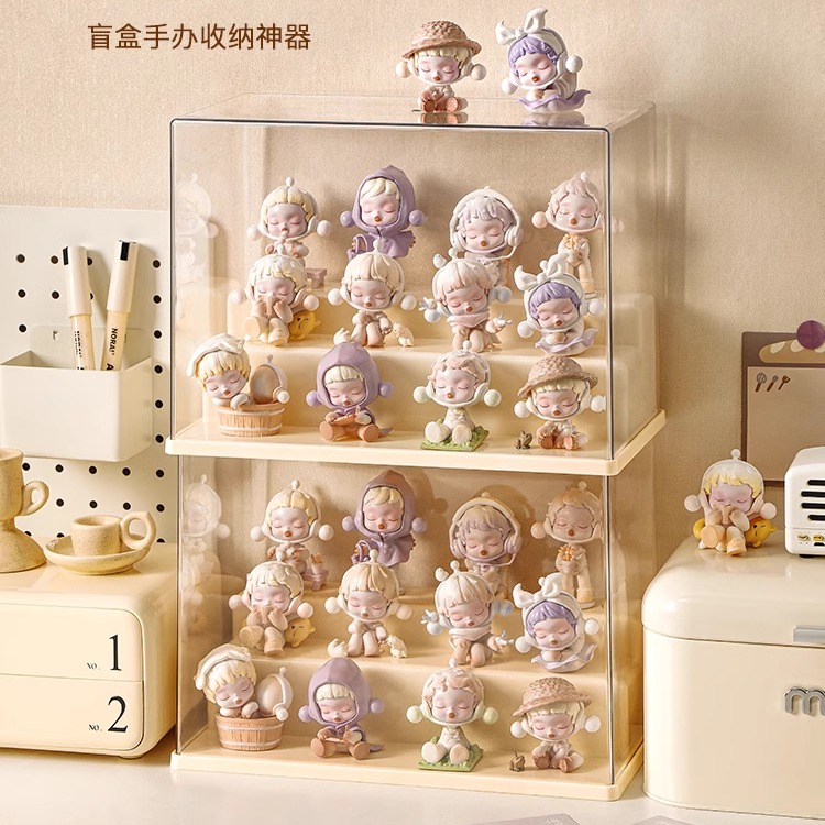 泡泡玛特乐高积木透明手办展示盒
