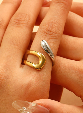 欧美不锈钢戒指高级感ins指环跨