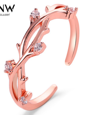 可调节韩版交叉开口戒指