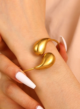 欧美跨境时尚ins风不锈钢手镯女